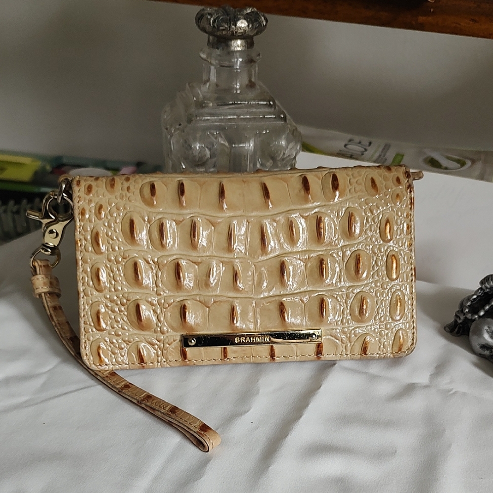 Brahmin  Crocodile Textured Leather Clutch/Wallet